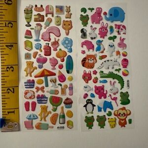 Colorful Animal and Food Stickers